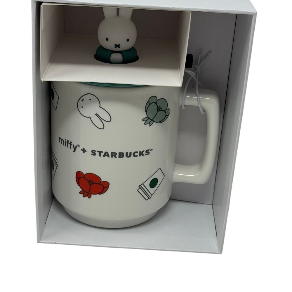 Starbucks x Miffy 2026 Ceramic Mug With Lid New In Box Collectible Bunny Cup